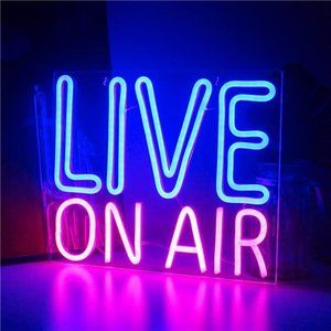 Live OnAir Neon Signs,Neon Signs for Wall Decor,Neon Light USB Powered,Led Signs